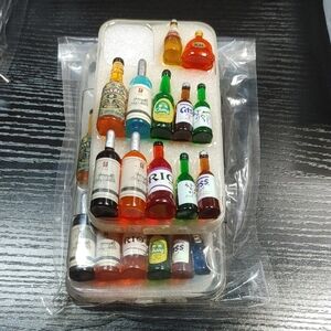 For iPhone 12 Mini Miniature Assorted Beverage Bottle Protective Phone Case